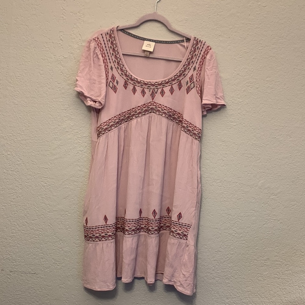 Knox Rose Pink Embroidered Scoop-Neck Dress - Picture 2 of 6